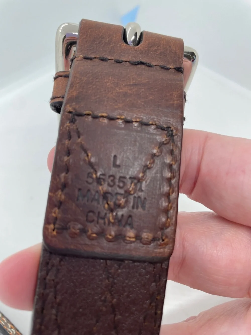 Michael Kors Leather Belt With Stitching Large